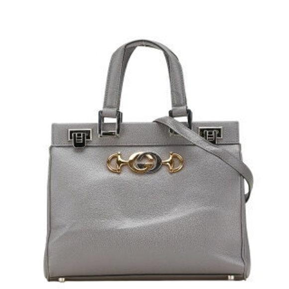 Gucci Zumi Handbag Grey Leather - Picture 1 of 11